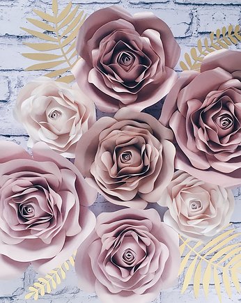 Duże kwiaty ROSE GOLD  3D - róże na ścianę, So cute So lovely