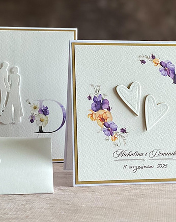 Kartka na ślub z pudełkiem i kopertą, WA 63E, Anna Art and Crafts