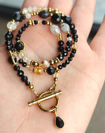 Klasyczny turmalin cytryn kryształ, NESSING handmade