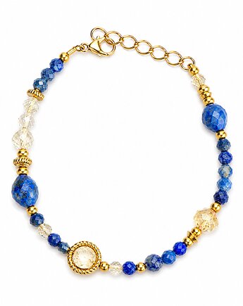 Bransoletka lapis lazuli cytryn kryształ