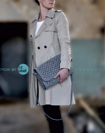 spring/summer collection DotsClutch, felt label
