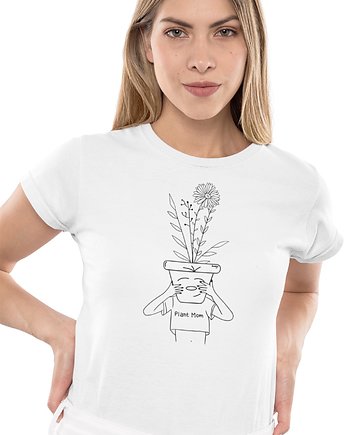 Koszulka kwiaty line art rośliny natura plant mom, EvienArt