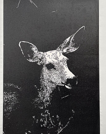 Linoryt "Sarna", Scrap Glass Art Studio