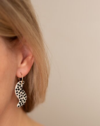 Kolczyki ceramiczne eski black dots, Vaczor