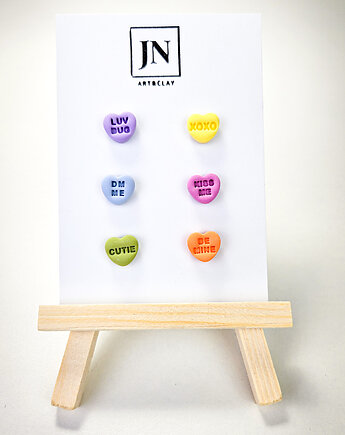 Kolczyki serduszka zestaw 3 par, JN art and clay