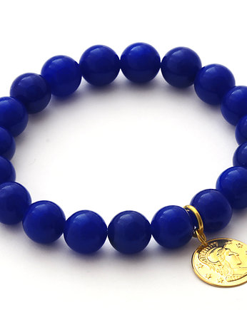 Cornflower jade with coin pendant., Lavoga
