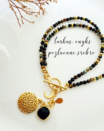 Bransoletka TURKUS, onyks , księżyc, Anemon Atelier