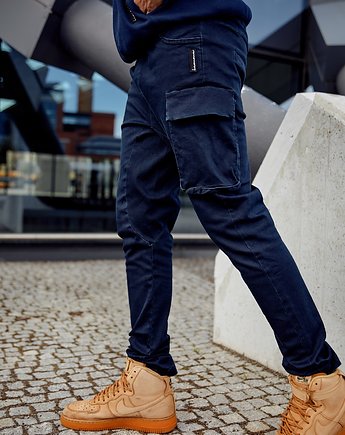 Wygodne i elastyczne jeansowe spodnie BOJÓWKI granatowe, lemme