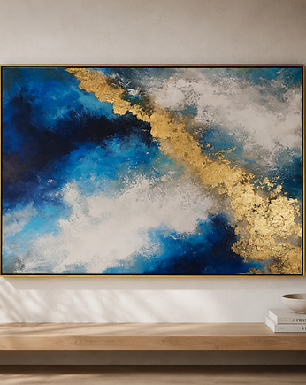 SUMMER BREEZE Ręcznie malowany obraz ze złotem 70x100 cm, Anna Jatczak Art