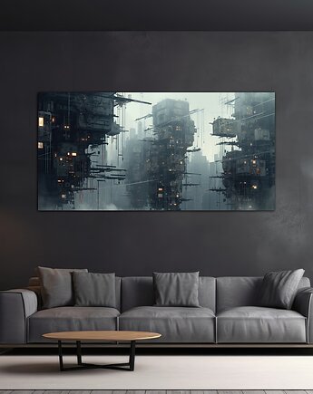 Futurystyczna Japonia, Cyberpunk - Plakat - Loft, Minimalizm, Black Sapphire Art