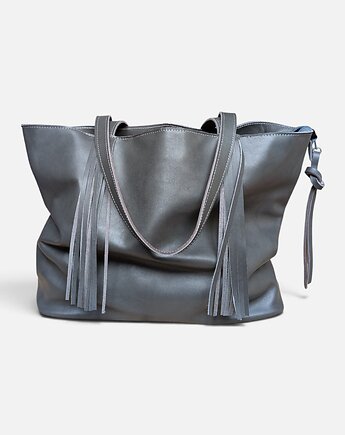 Shoper bag szary z saszetką, Łagoda