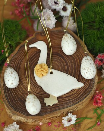 Zawieszki/ dekoracje wielkanocne / jajka / gąska, Velvet Craft