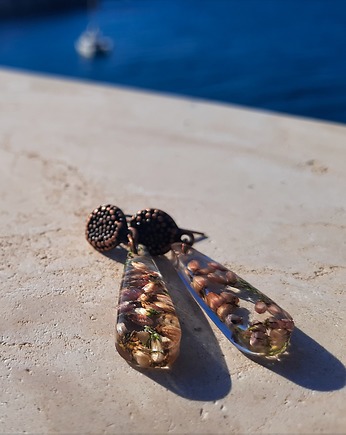 Kolczyki z zatopionym wrzosem, Figa handmade accessories