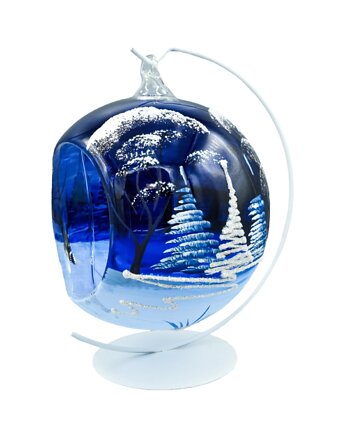 Bombka Lampion ze stojakiem: granatowy, Syn Bombkarza