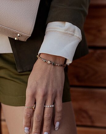 Bransoletka z Muszlą Jadeitem i Amazonitem, w hand works