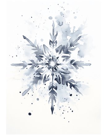 Sumi-e, Śnieżynka 7, wydruk autorskiej grafiki, różne rozmiary, plakat, anna marczewska