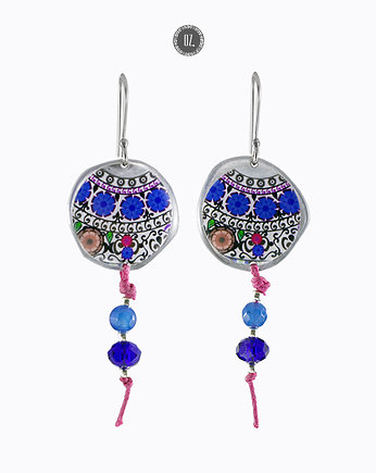 Kolczyki Cobalt Mandala z jadeitem - długie, Olga Zielińska