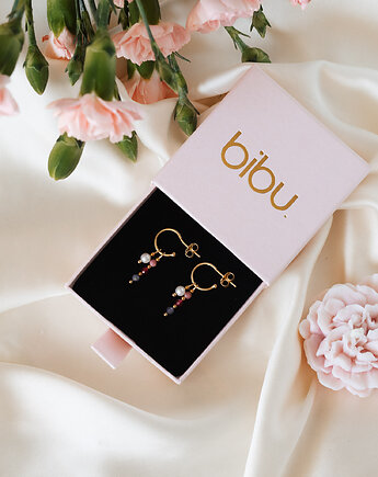 Kolczyki pozłacane color pearl, Bibu bijoux