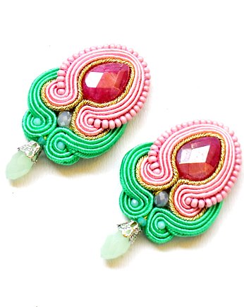 Sutaszowe kolczyki AGATY MINT, Sylwia Żak