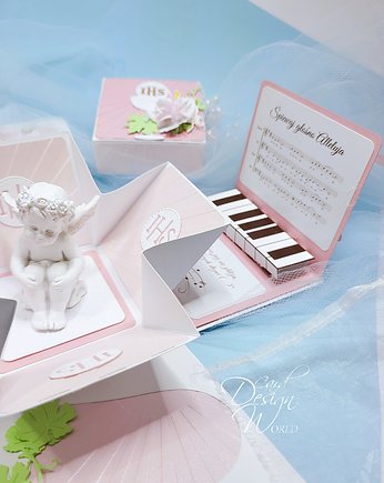 Pamiątka na Komunię dla dziewczynki, Gift box z  personalizacją, Card Design World