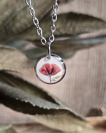 Zawieszka pomarańczowy kwiat wisiorek srebrny, zkwiatem