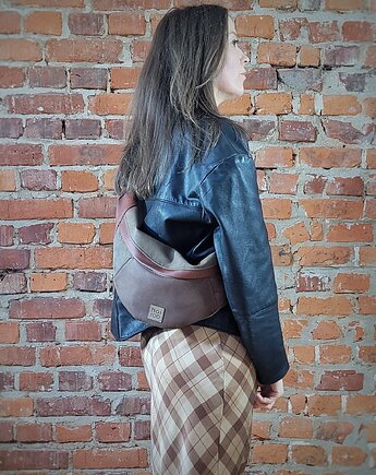 Nerka "Haru" brązowa mix ekoskóra no waste, hairoo