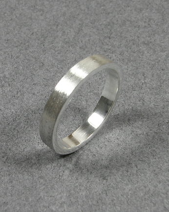 Srebrna matowa obrączka, srebro 925, Toros Design