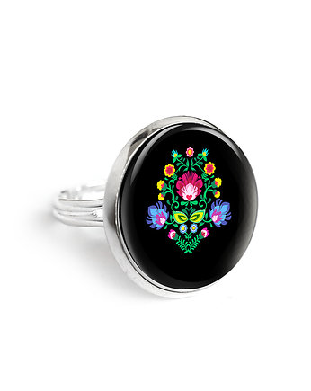 Pierścionek - Folkowy czarny, yenoo