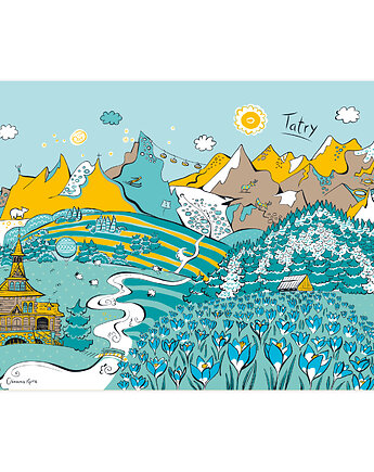 Plakat A4 Tatry Krokusy, Gliniana Kura