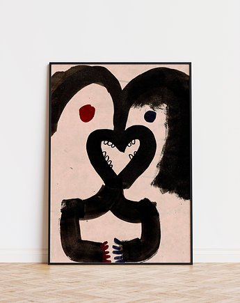 Plakat COUPLE GOALS grafika dla pary ilustracja walentynki miłóść rocznica, BEATNIK illustration