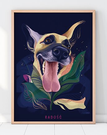 Plakat Radość / Pies, Kasia Masala