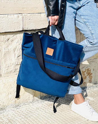 Plecak/torba z weluru "Mili Urban Jungle"  - niebieski, Militu