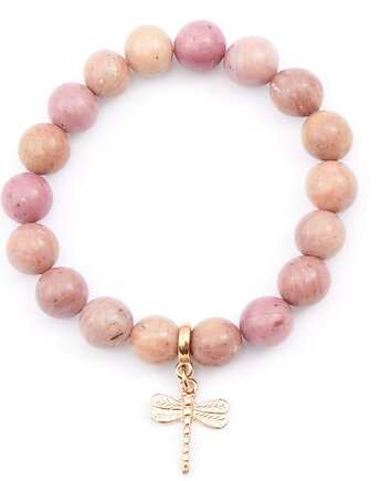 Pudrowa bransoletka z kamieni naturalnych, Kulka Bransoletki