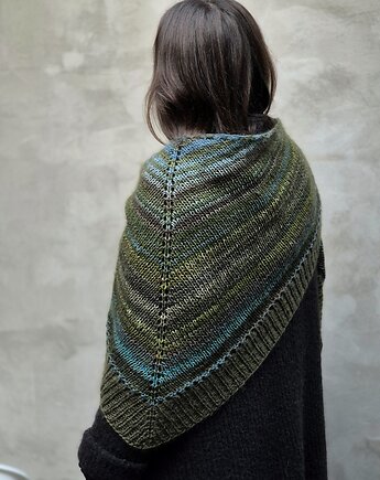 Leśna / chusta z jedwabiem, agat handmade