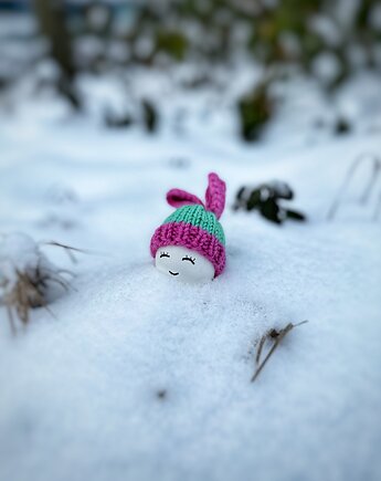 Czapeczka z uszami zająca na jajka wielkanocne - 1 szt., Kocie Motki