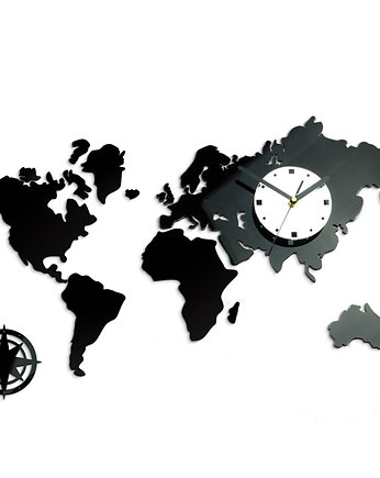 Zegar ścienny Mapa Swiata  70 x42, ModernClock