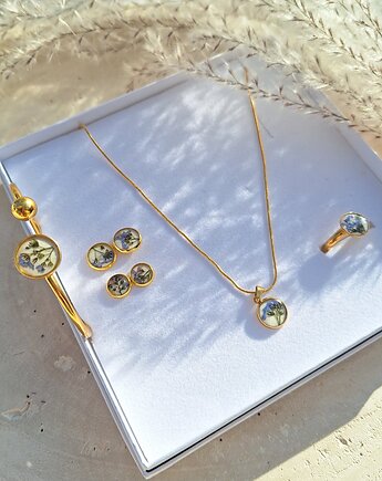 Komplet Biżuterii z kolekcji Niezapominajka, Slow Jewelry