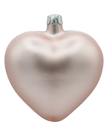 Bombka choinkowa: Serce matowe: pudrowy róż, Syn Bombkarza