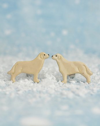 Labrador mini pieski- ceramiczne kolczyki, Dorca