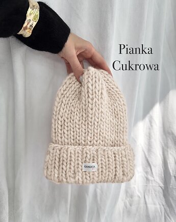 Czapka Lily 100% wełna *pianka cukrowa*, GANGSTA KNIT