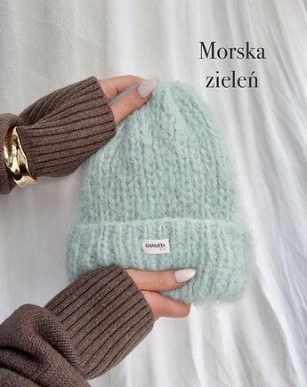 Puszysta czapka Cloud wełna merino alpaka *morska zieleń*, GANGSTA KNIT