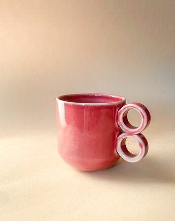 Kubek podwójne ucho  [kolor:  różowy]  330 ml, FORMY PROSTE