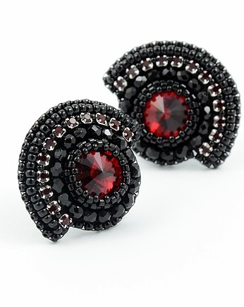 Kolczyki Swarovski Wachlarze red&black, Izziland