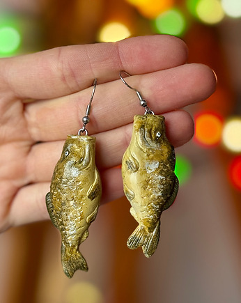 Kolczyki KARPIE Wigilijne pomysł na prezent, Dont Bite