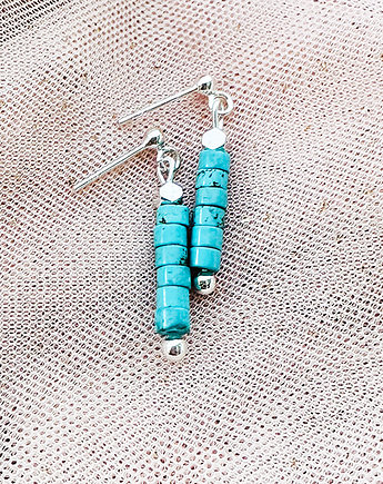 Turkusowe kolczyki z jaspisem, srebro 925, Anemon Atelier