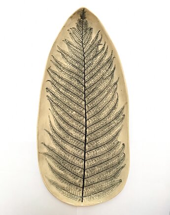 Dekoracyjny talerz liść z paprotką, Ceramika Ana