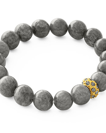 Gray jade with crystal bead., Lavoga