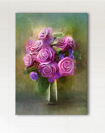 Obraz - Różowe róże - wydruk na płótnie, yenoo