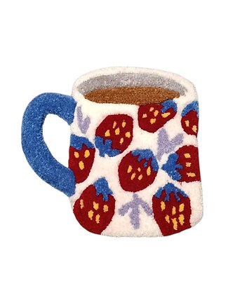 Mini dywan kubek w truskawki, Cotton Carpet