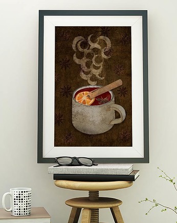 Grzane wino - plakat 50x70 cm fine art, giclee, minimalmill